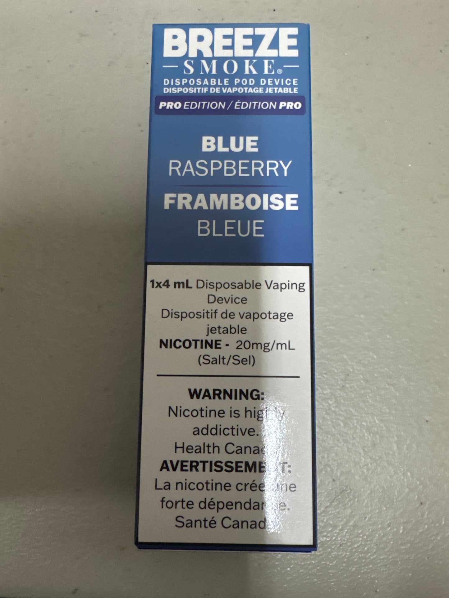 Breeze Smoke Pro Disposable Blue Raspberry 4ml ONT