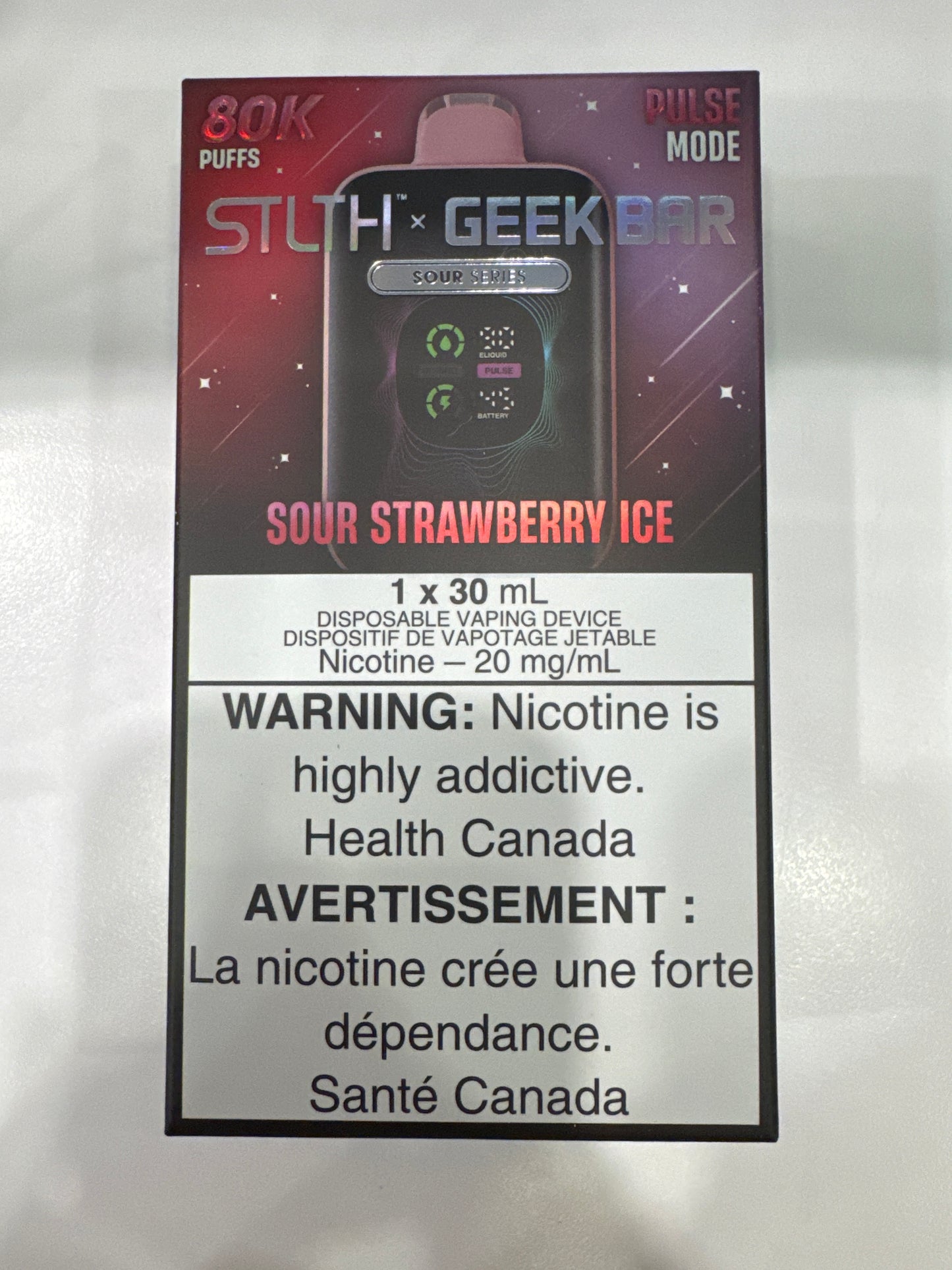 STLTH x GEEK BAR Disposable 80K Sour Strawberry Ice