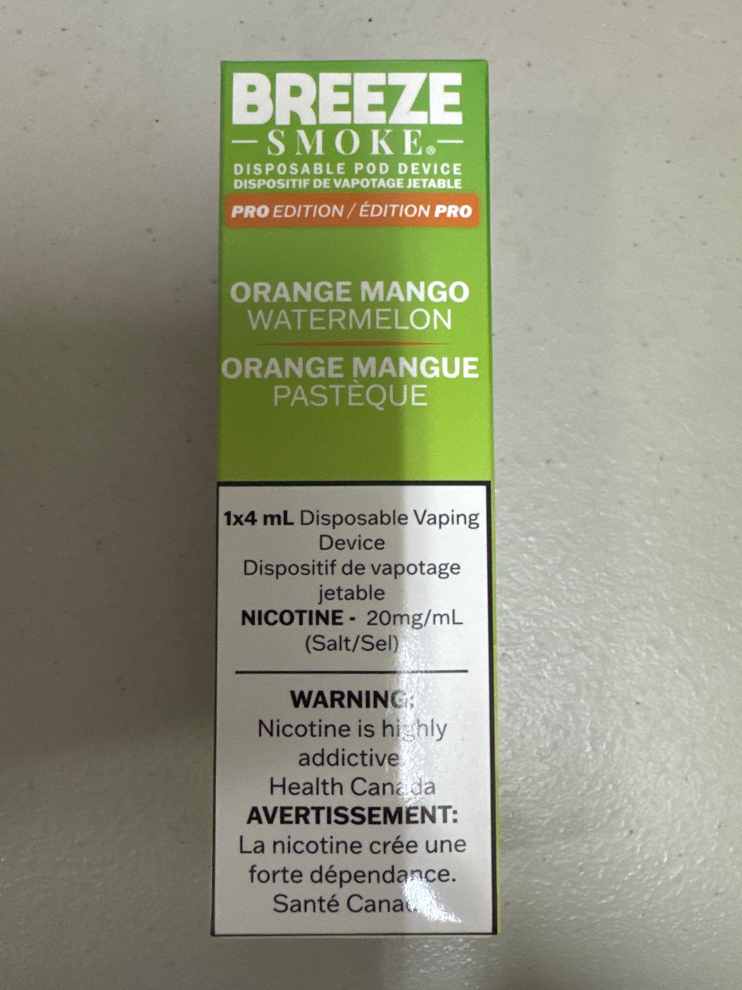 Breeze Smoke Pro Disposable Orange Mango Watermelon 4ml ONT