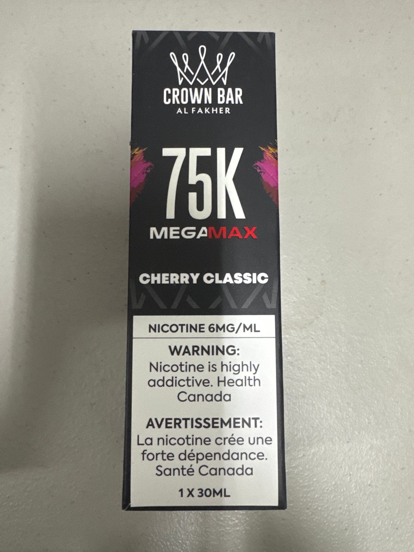 AL Fakher Crown Bar 75K MegaMax Disposable Cherry Classic ONT