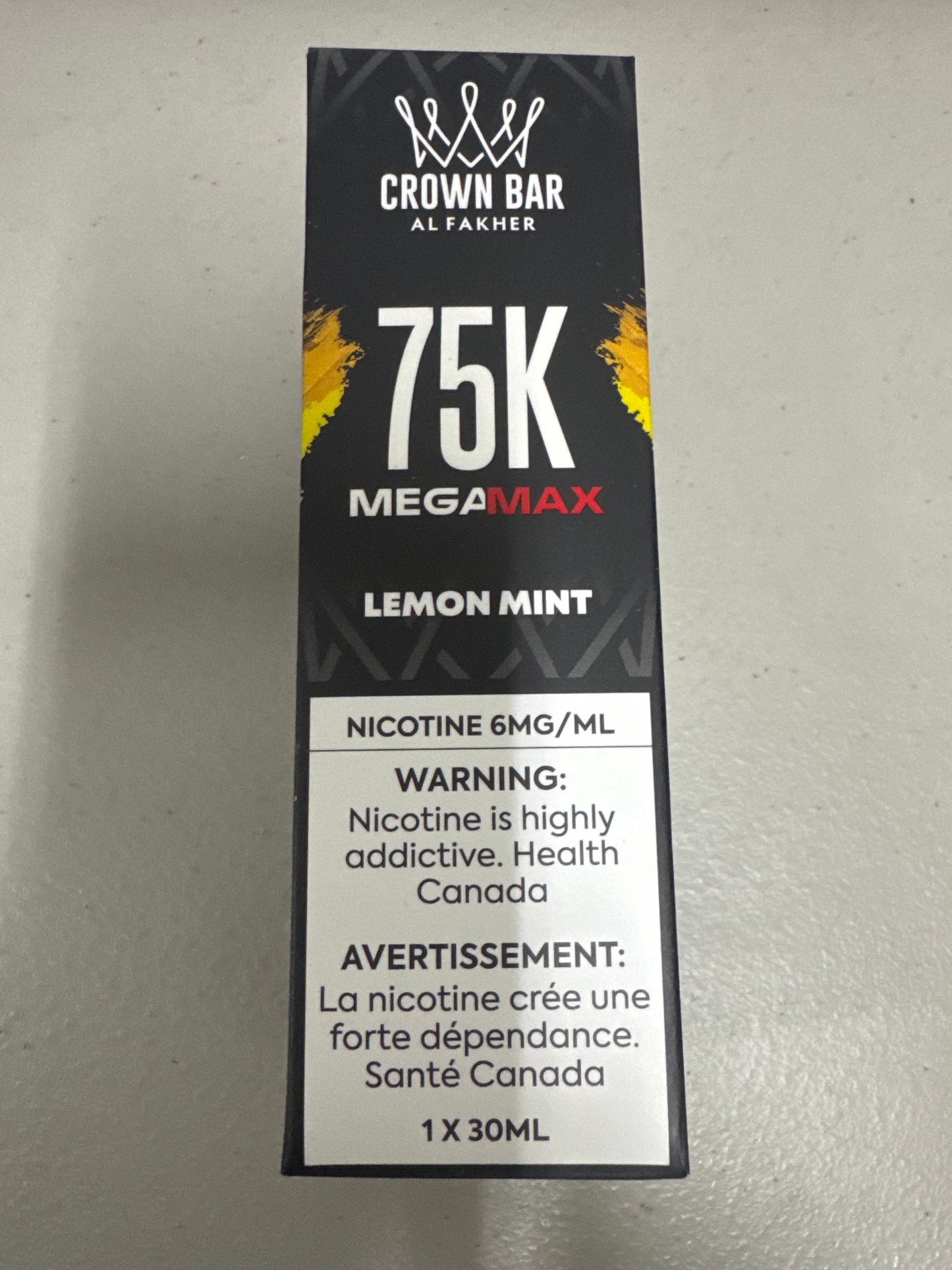 AL Fakher Crown Bar 75K MegaMax Disposable Lemon Mint ONT
