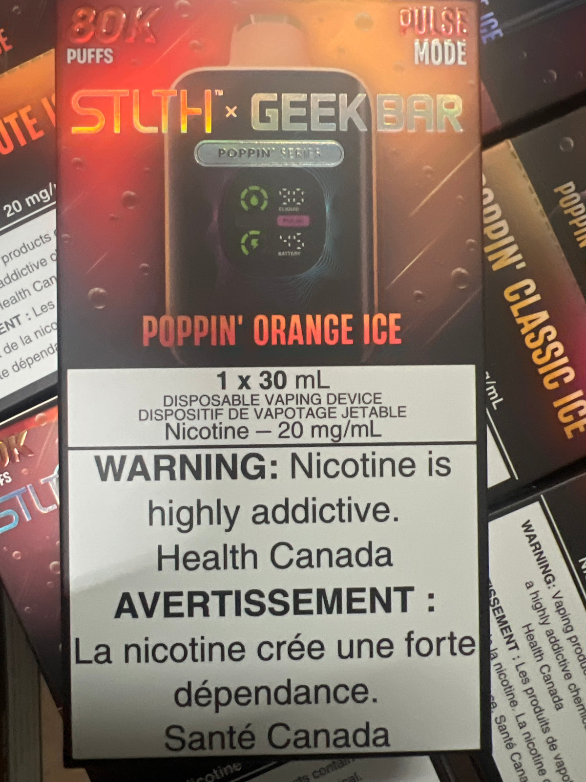 STLTH x GEEK BAR 80K Poppin Orange Ice Disposable Vape Canada