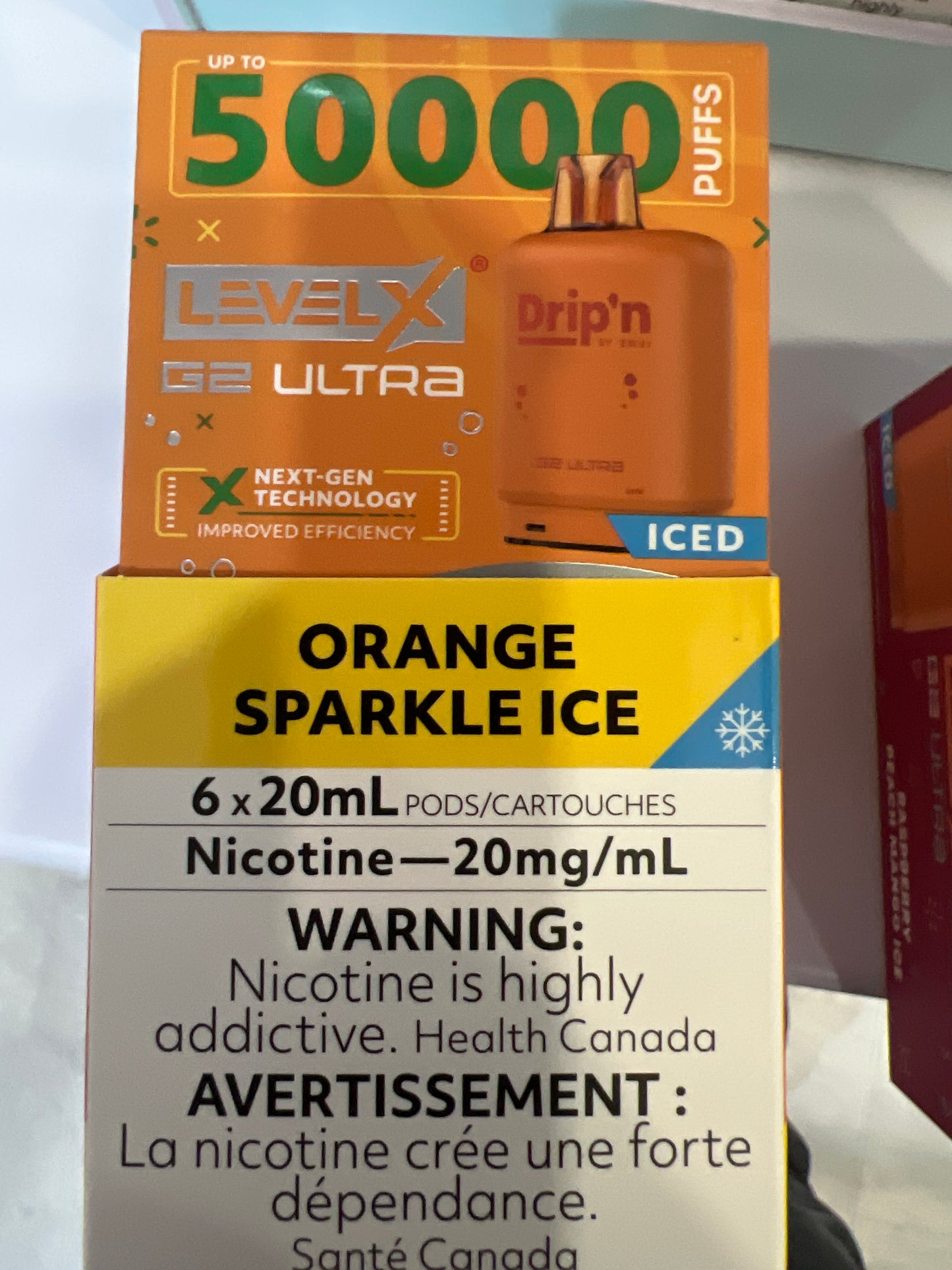 Drip’n Boost G2 Ultra Level X PODS Orange Sparkling Iced ONT
