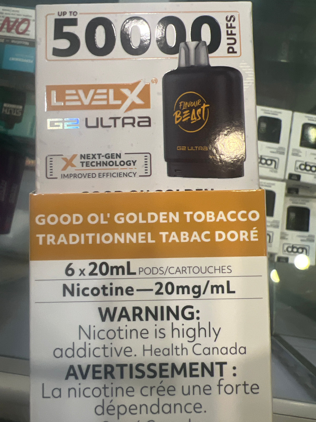 Flavour Beast G2 Ultra Level X PODS Good OL Golden Tobacco ONT