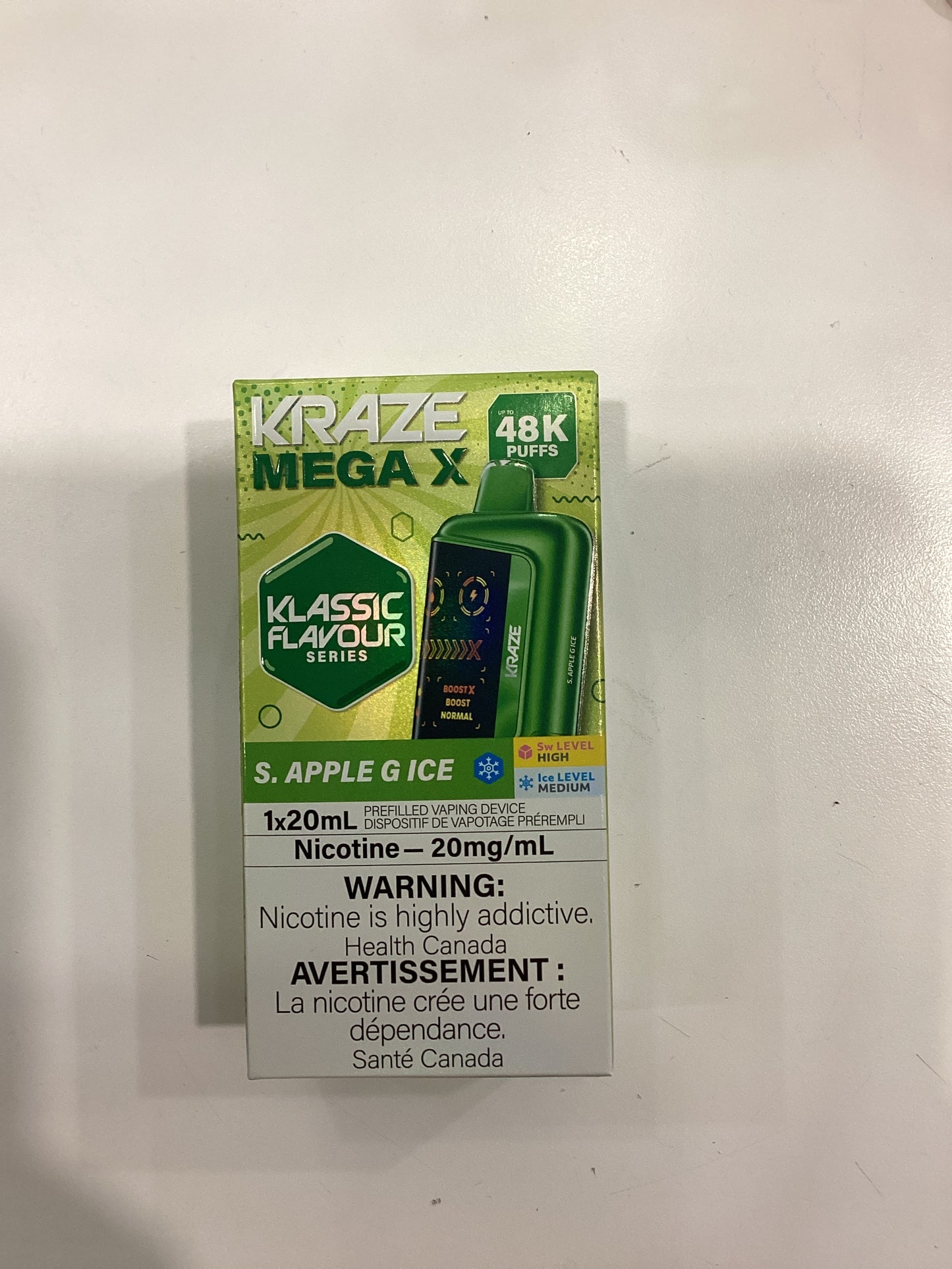 Kraze Mega X 48K Disposable S. Apple G Ice