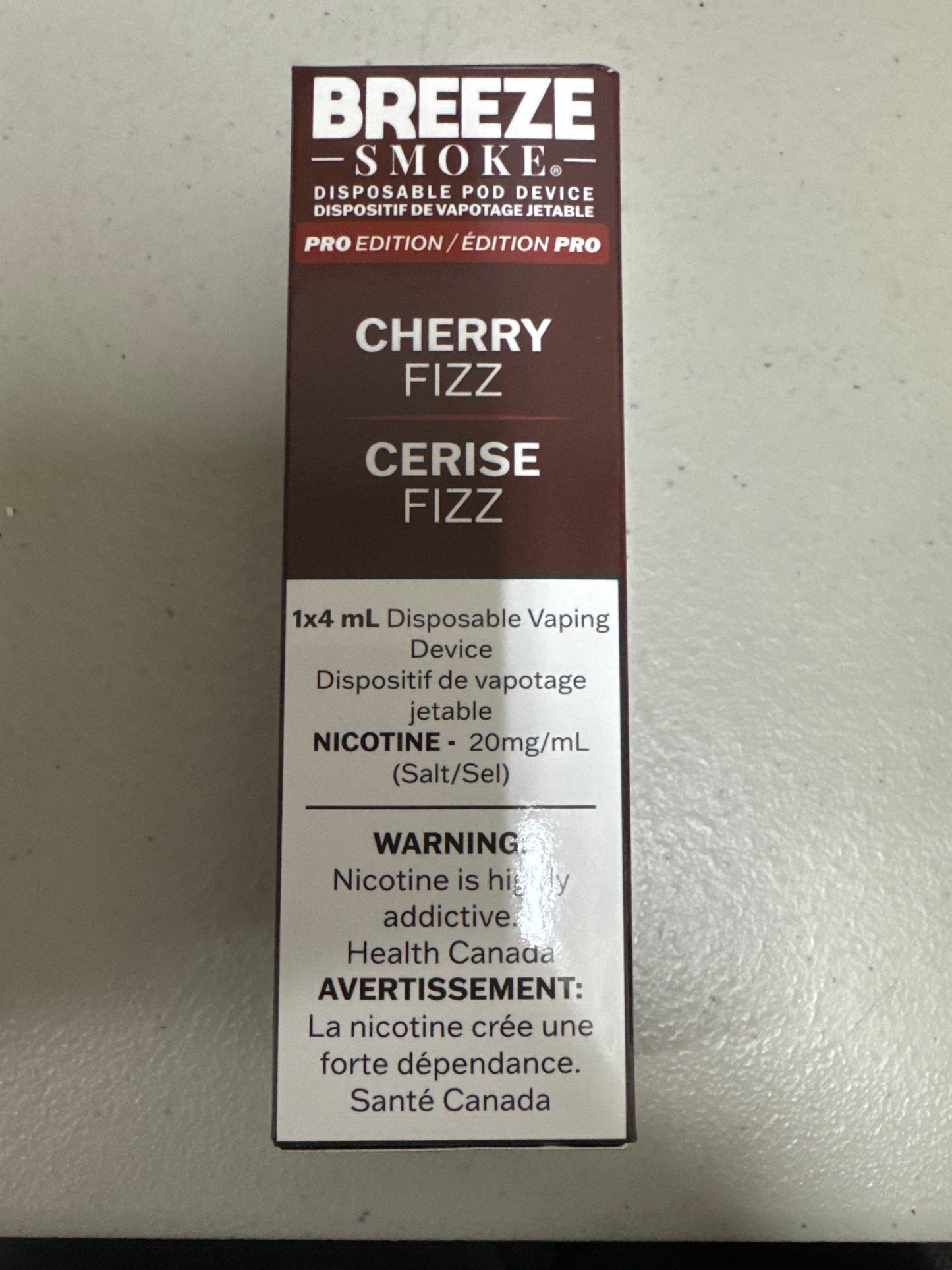 Breeze Smoke Pro Disposable Cherry Fizz 4ml ONT