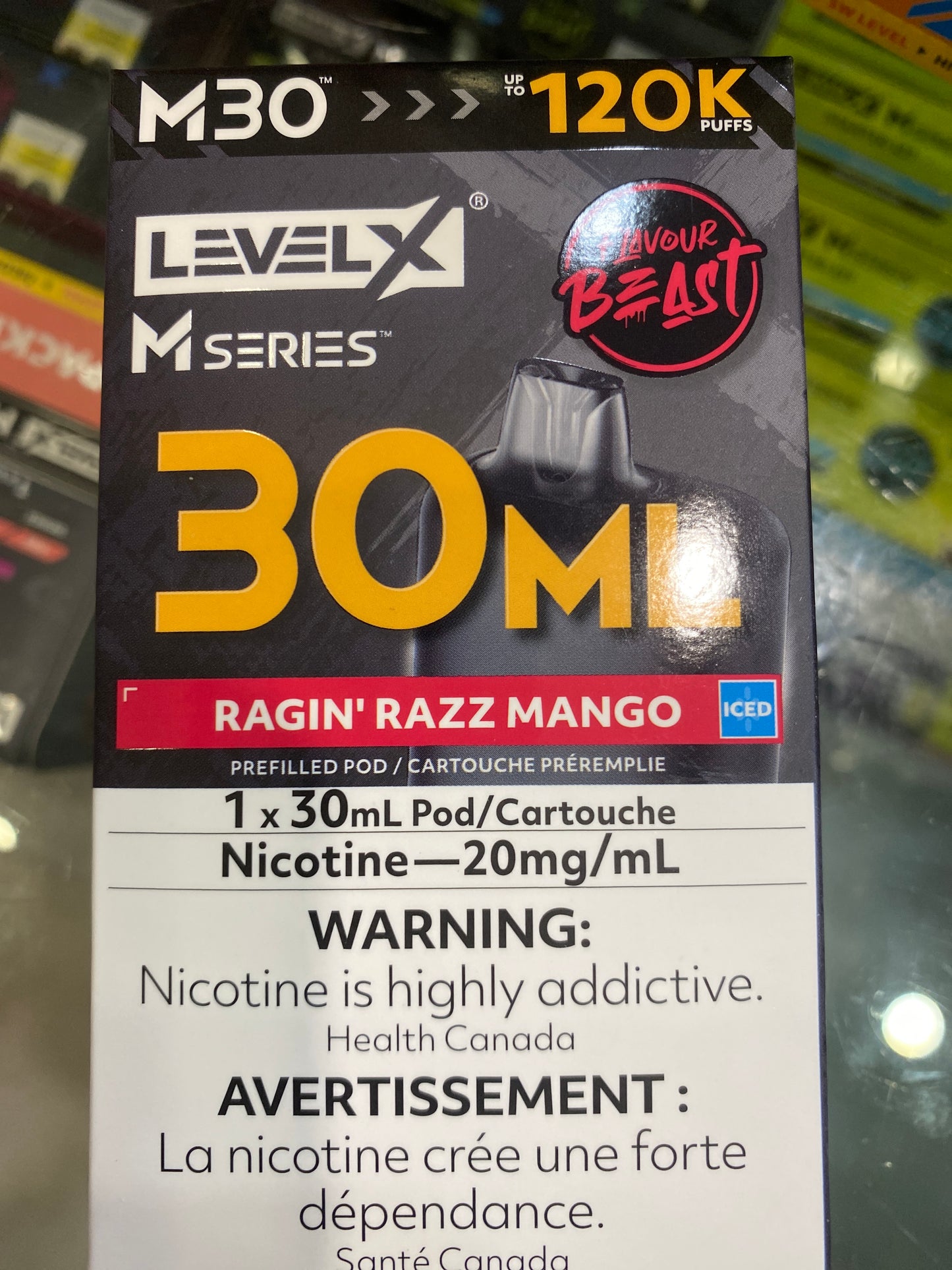 Level X Flavour Beast M Series Pod 30ml Ragin’ Razz Mango Iced