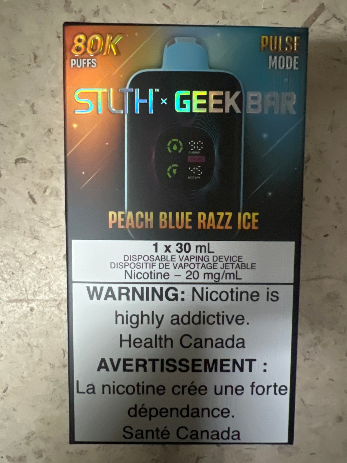 STLTH x GEEK BAR 80K Peach Blue Razz Ice Disposable Vape Canada