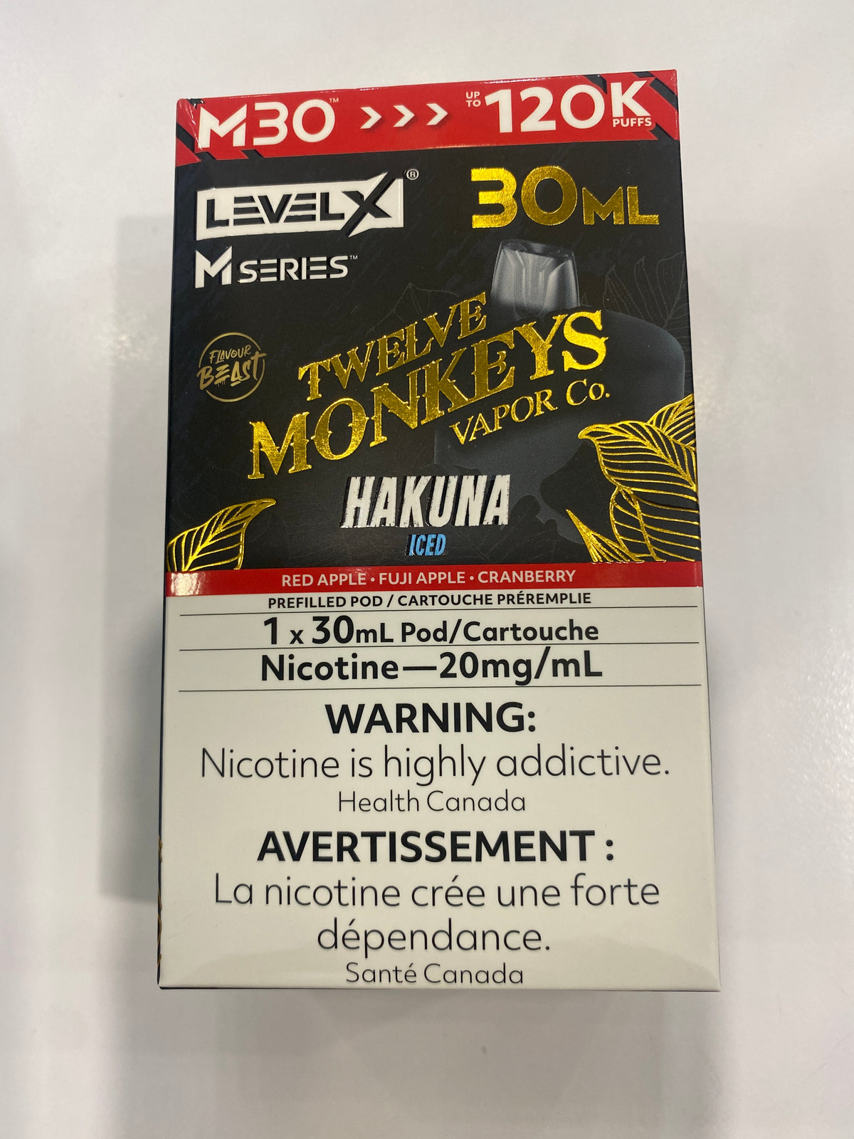 Level X Flavour Beast M Series Pod 30ml Twelve Monkey Hakuna