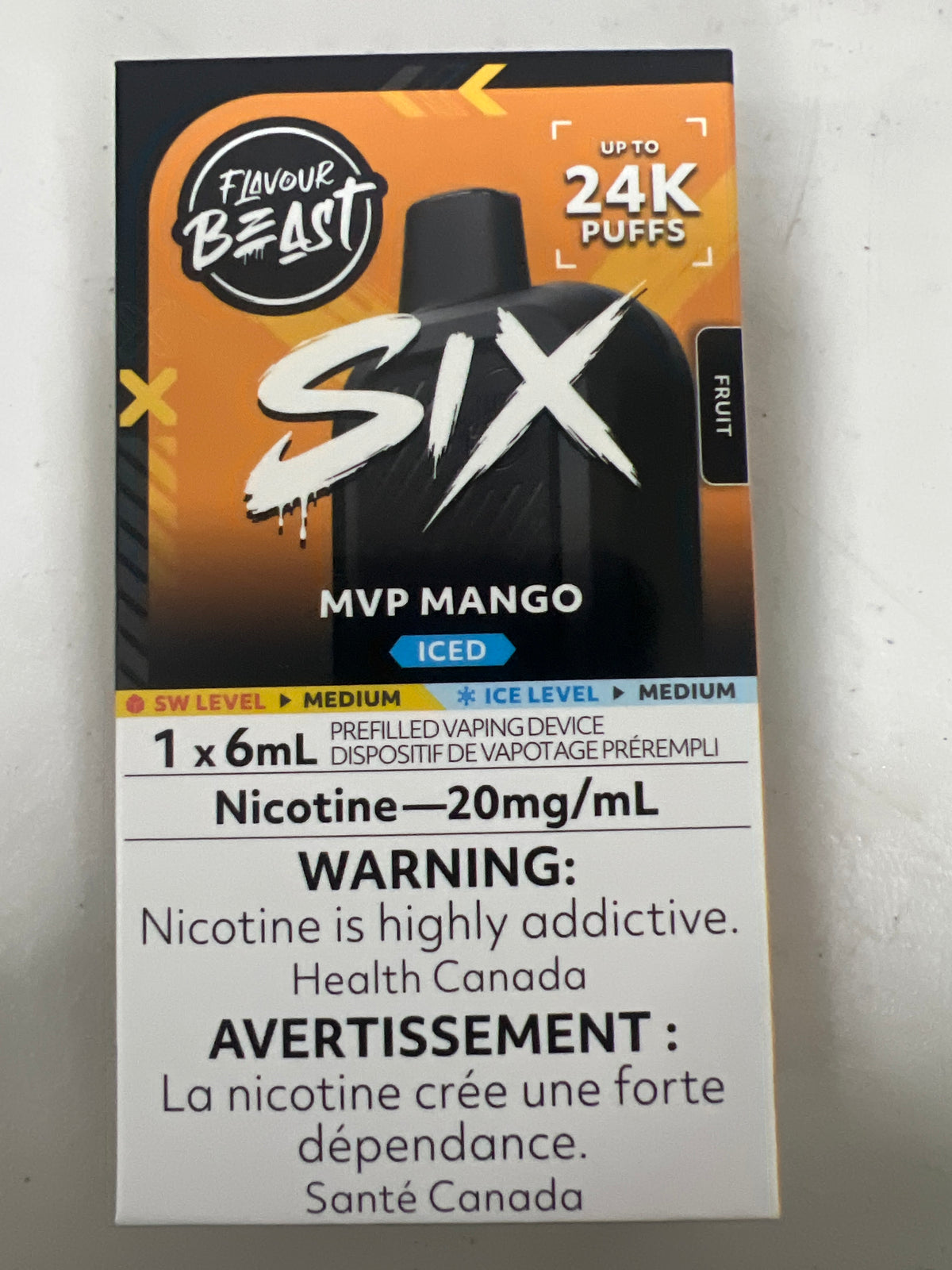 Flavour Beast Six 24K Disposable MVP Mango Iced