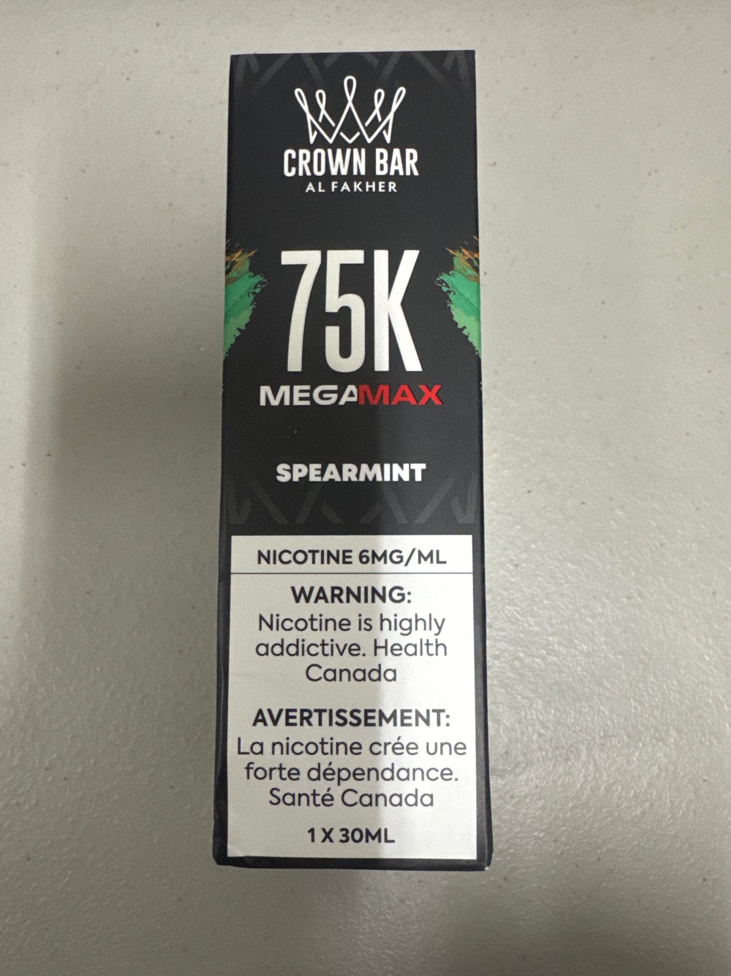AL Fakher Crown Bar 75K MegaMax Disposable Spearmint ONT