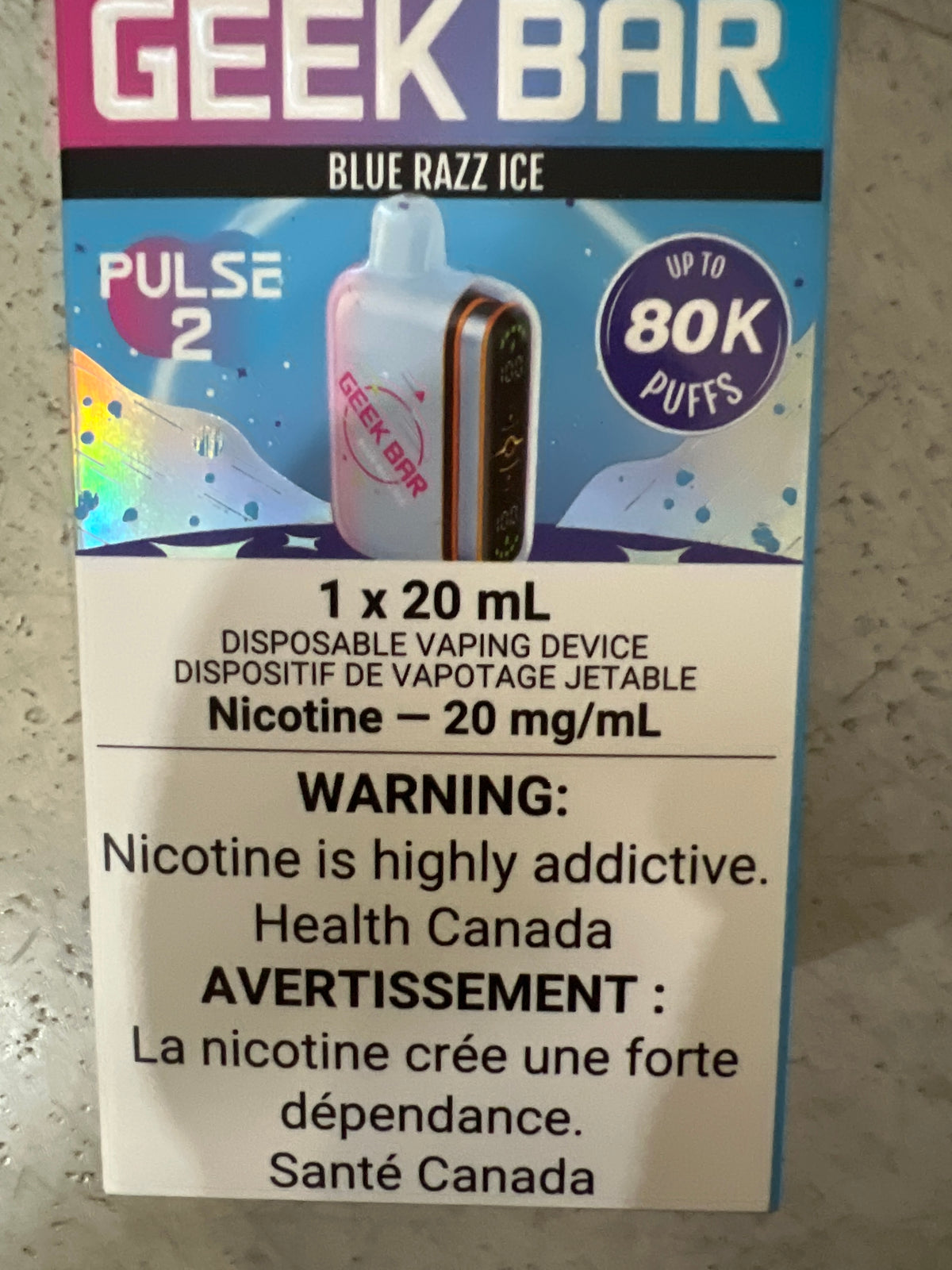 GEEK BAR Pulse 2 80K Disposable Juicy Blue Razz Ice