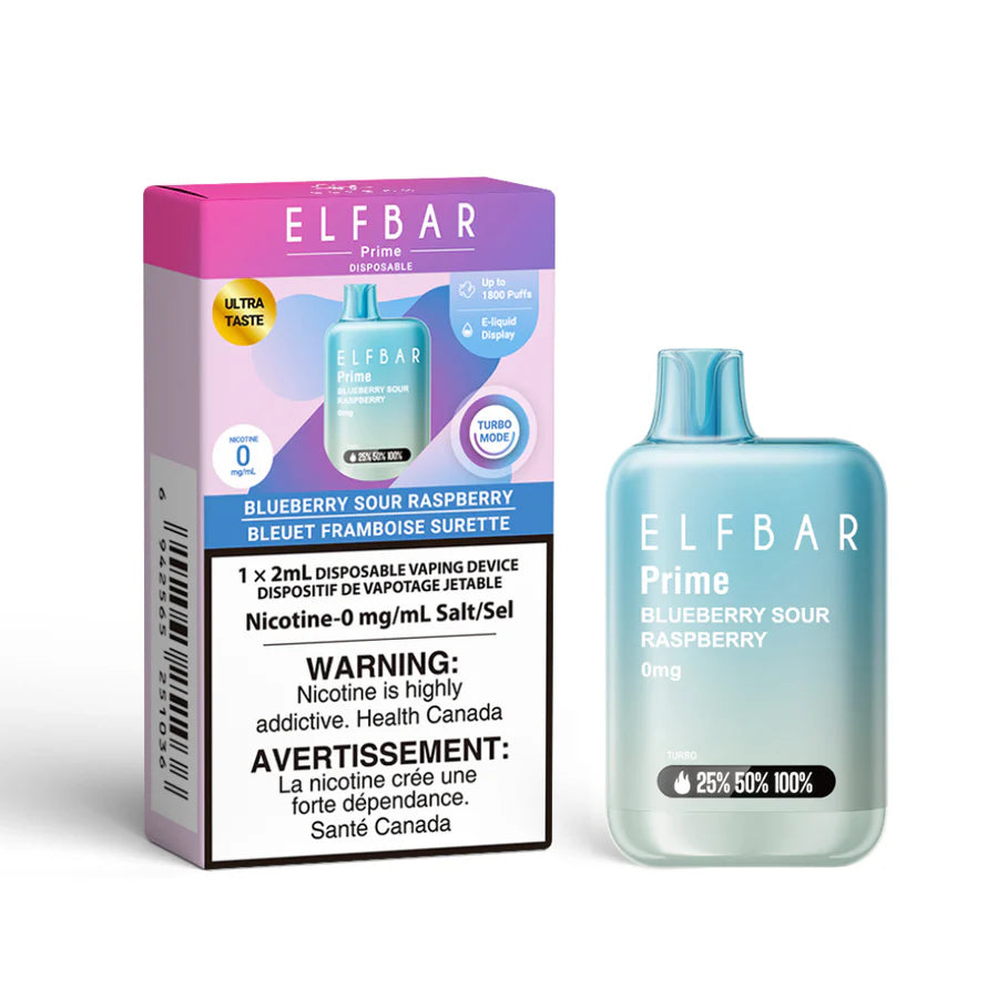 ELF BAR Disposable Prime 1800 Blueberry Sour Raspberry ONT 0MG