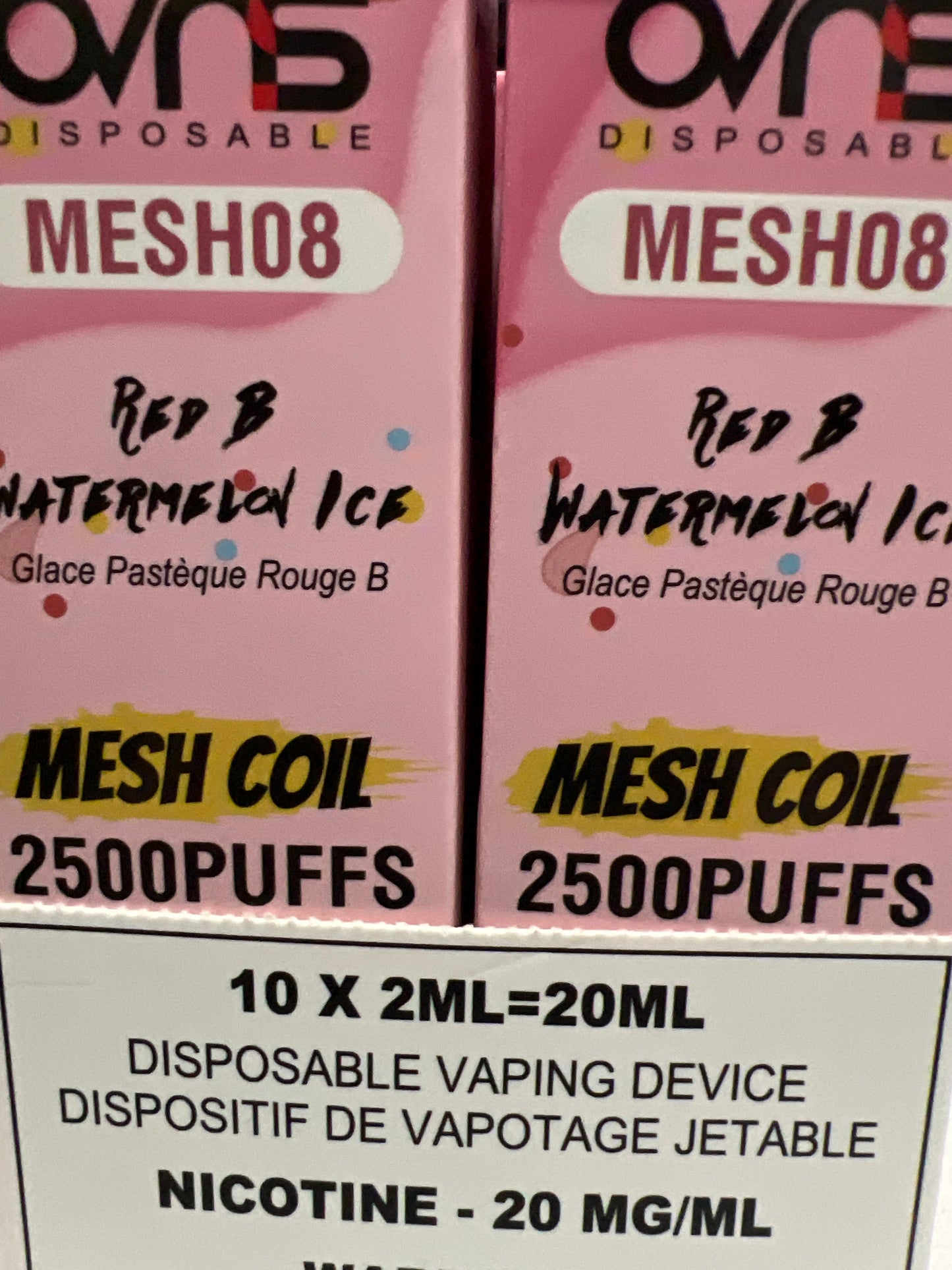OVNS MESH08 2500 Disposable Red B Watermelon Ice
