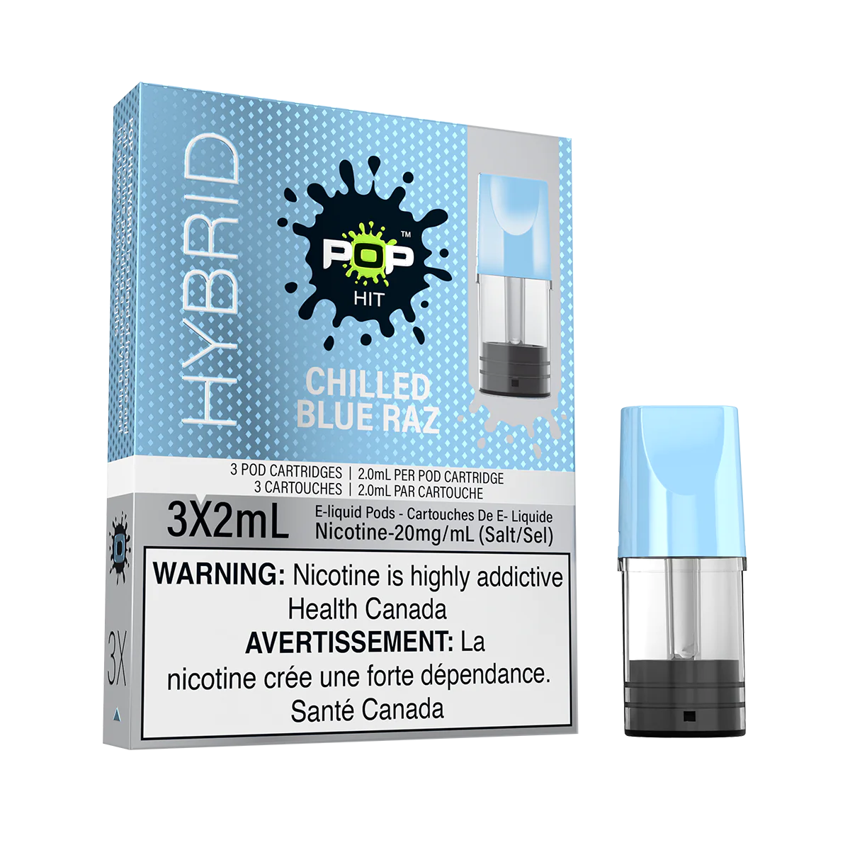 Pop Vapor Hybrid PODS Chilled Blue Razz (3x2ml) ONT