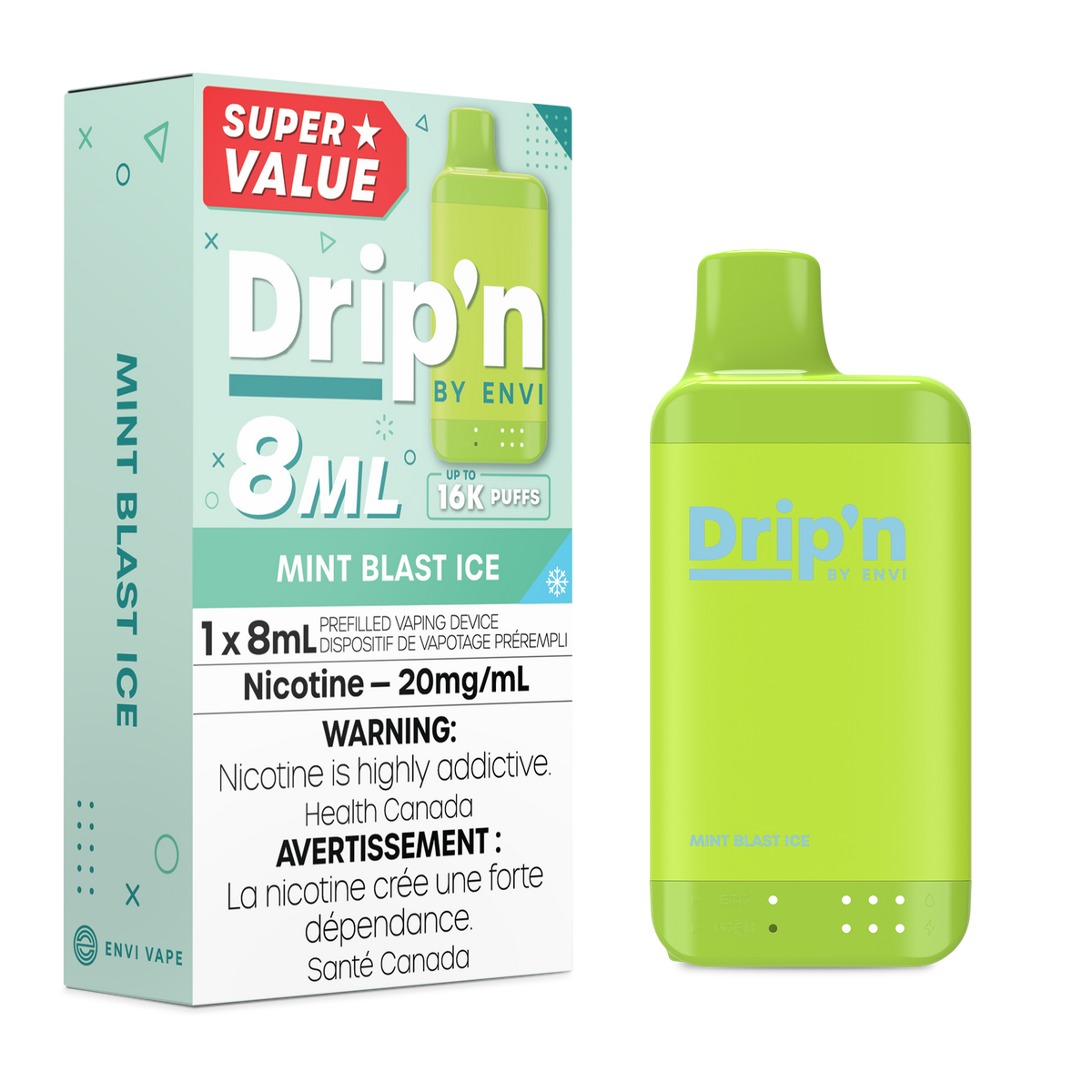 Drip’n By Envi Disposable 16K Mint Blast Ice ONT