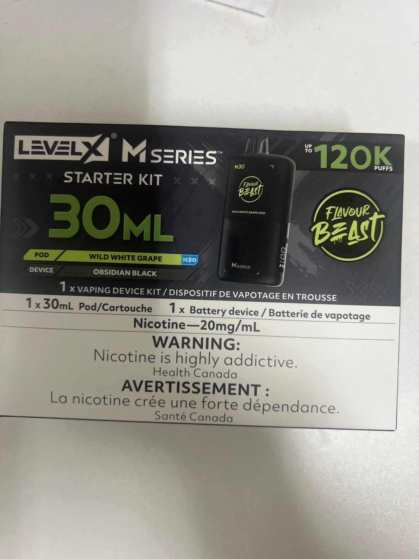 Level X Flavour Beast M Series Starter Kit Wild White Grape Iced