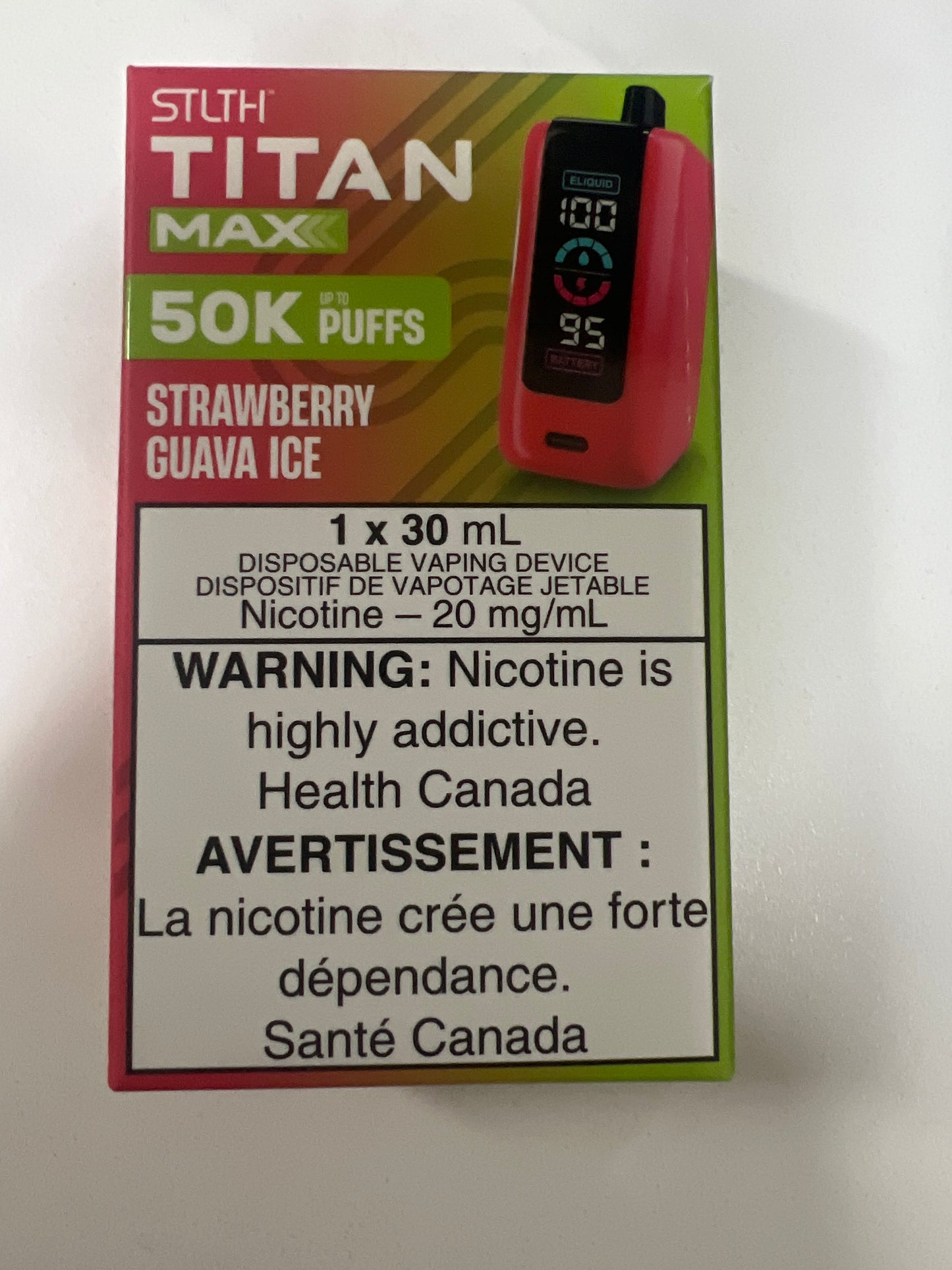 STLTH Disposable TITAN MAX 50K Strawberry Guava Ice ONT