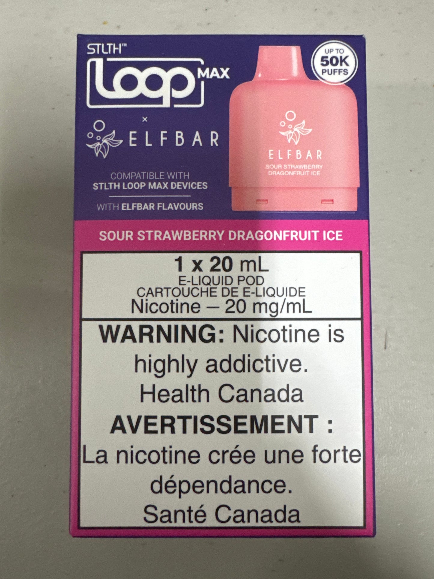 STLTH LOOP x ELFBAR 50K Pods Sour Strawberry Dragonfruit Ice