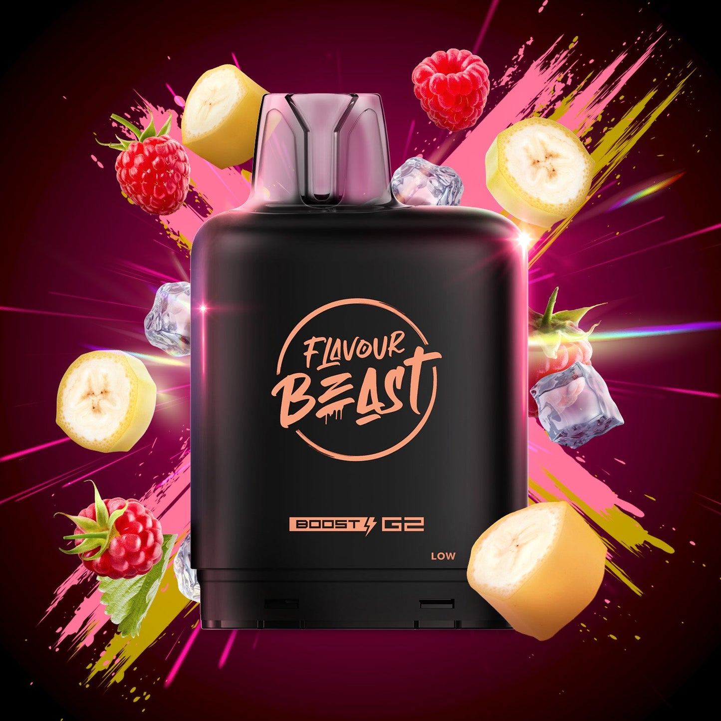 Flavour Beast Boost Level X PODS Banana Raspberry Iced ONT