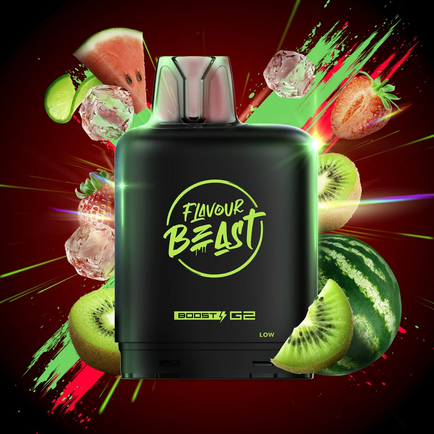 Flavour Beast Boost Level X PODS Watermelon Strawberry Kiwi ONT