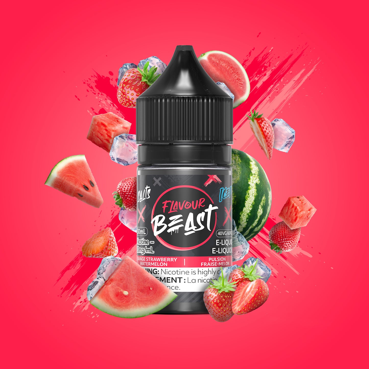 Flavour Beast Salts Savage Strawberry Watermelon Iced ONT