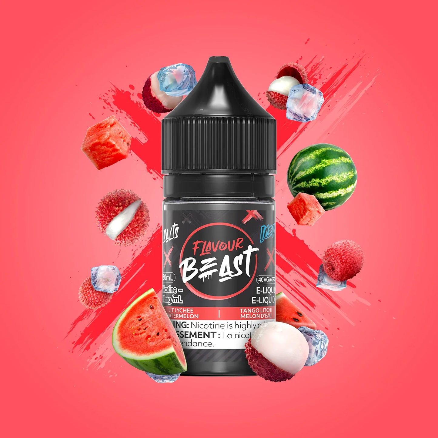 Flavour Beast Salts Lit Lychee Watermelon Iced ONT