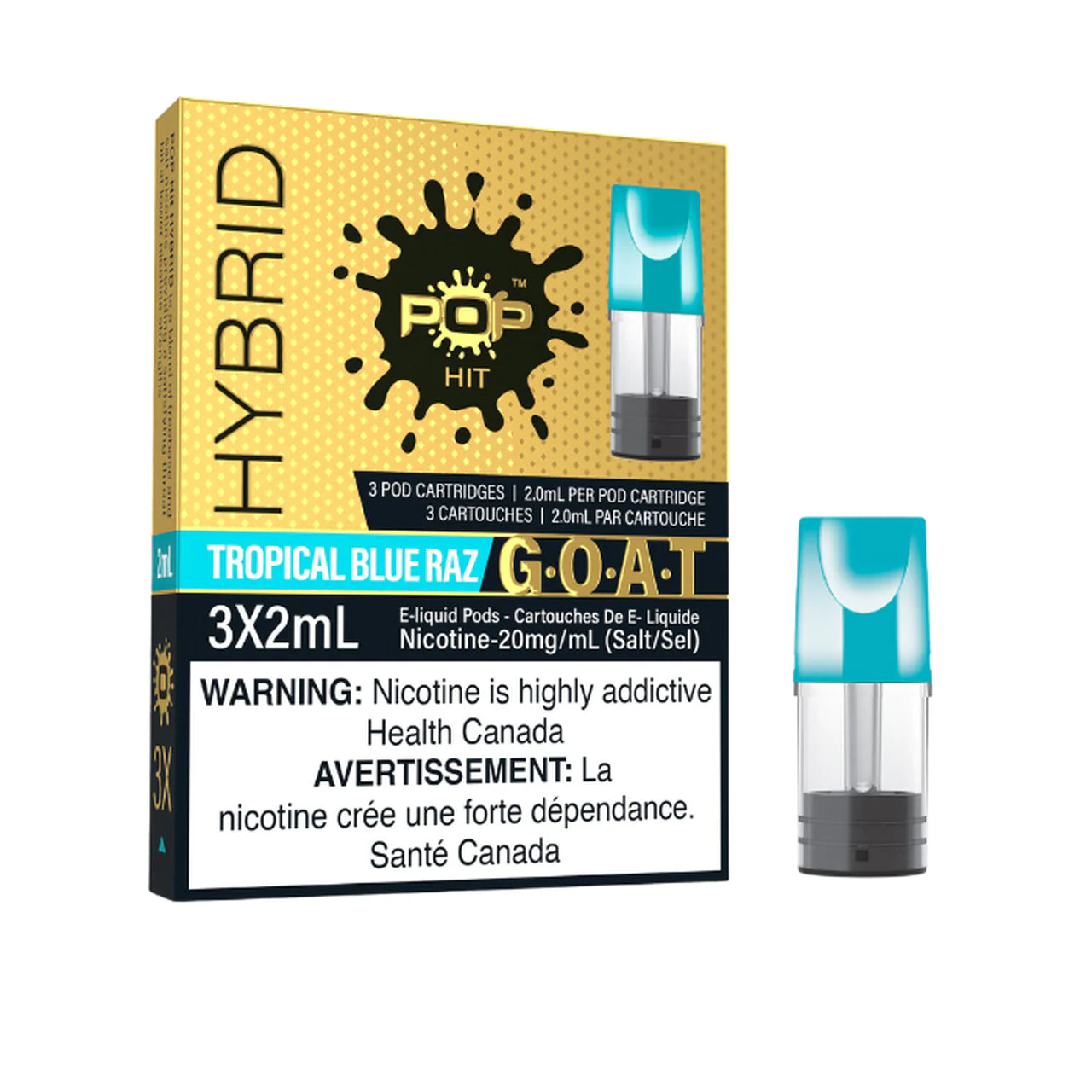 Pop Vapor Hybrid PODS Tropical Blue Raz ONT