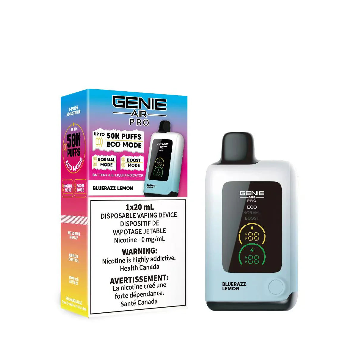 Genie Air Pro 50K Disposable Bluerazz Lemon