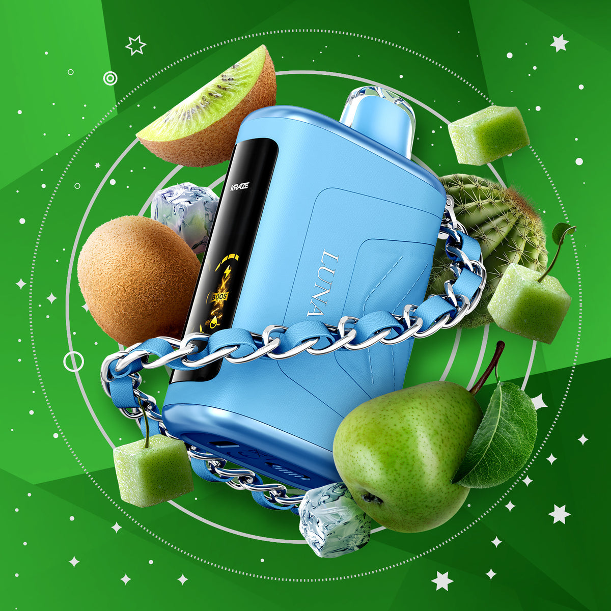 Kraze Luna 42K Disposable Kiwi Pear Cactus G Ice ONT