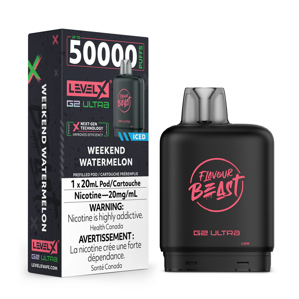 Flavour Beast G2 Ultra Level X PODS Weekend Watermelon Iced ONT