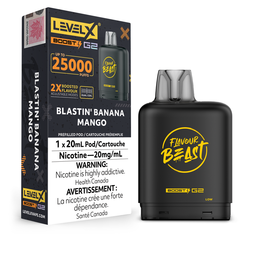 Flavour Beast Boost Level X PODS Blastin' Banana Mango ONT