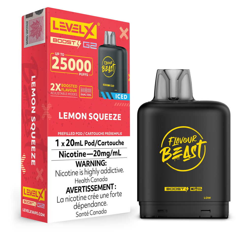 Flavour Beast Boost Level X PODS Lemon Squeeze Iced ONT