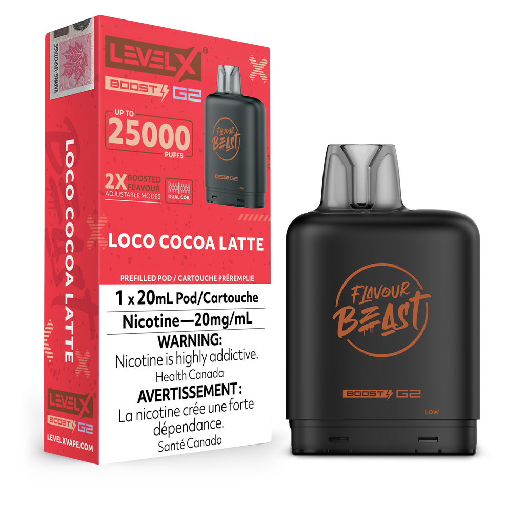 Flavour Beast Boost Level X PODS Loco Cocoa Latte ONT