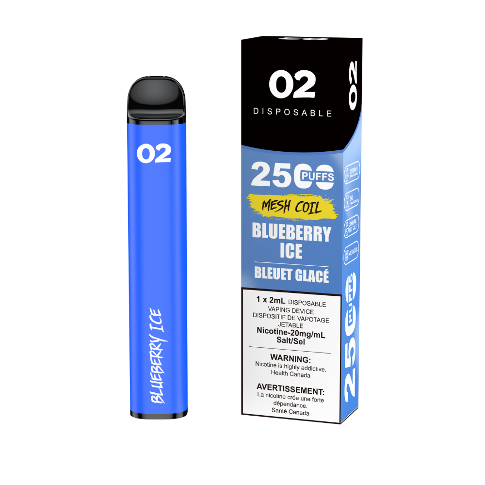 O2 Disposable 2500 Blueberry Ice