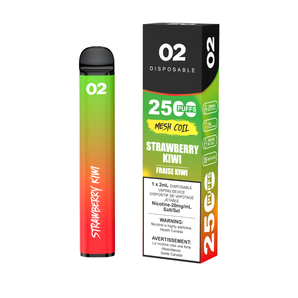 O2 Disposable 2500 Strawberry Kiwi