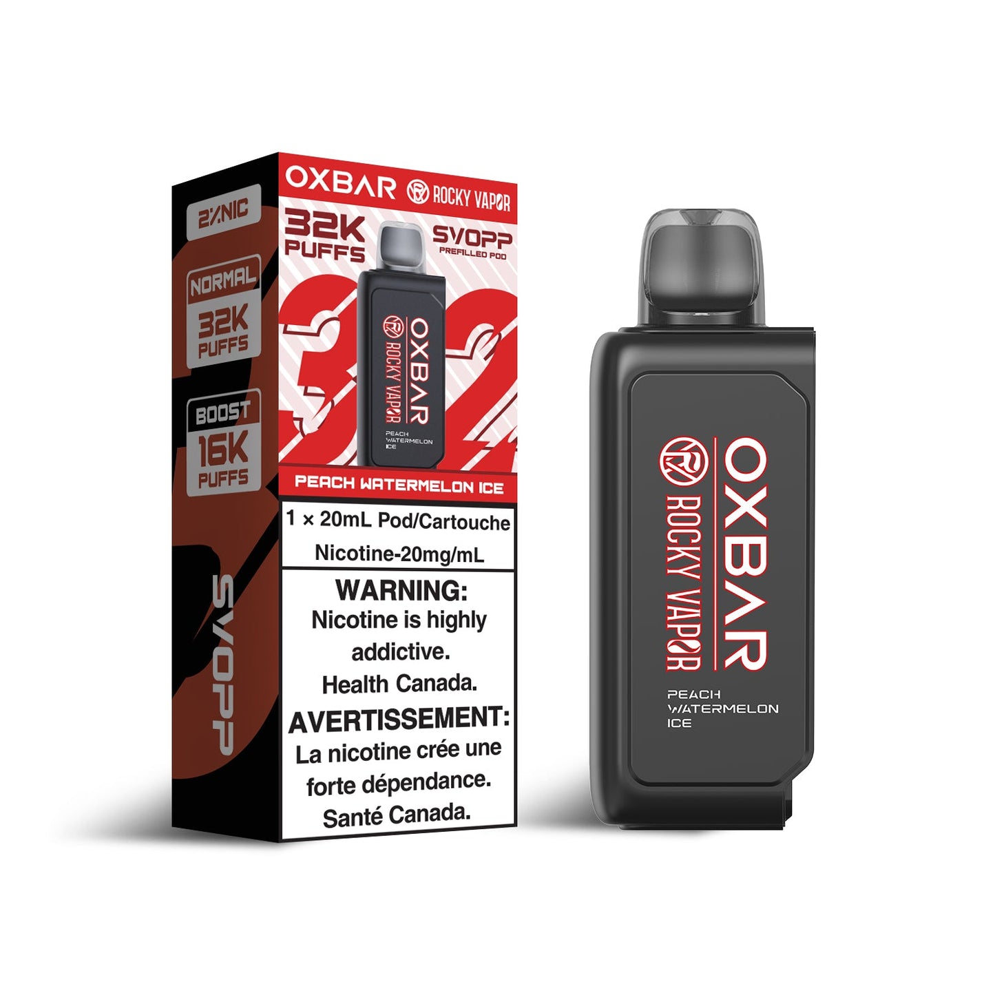 OXBAR SVOPP 32K Pods Peach Watermelon Ice ONT