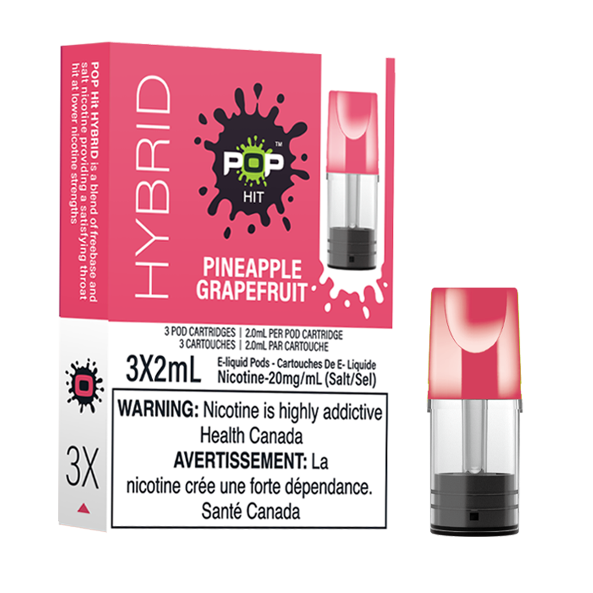 Pop Vapor Hybrid PODS Pineapple Grapefruit (3x2ml) ONT