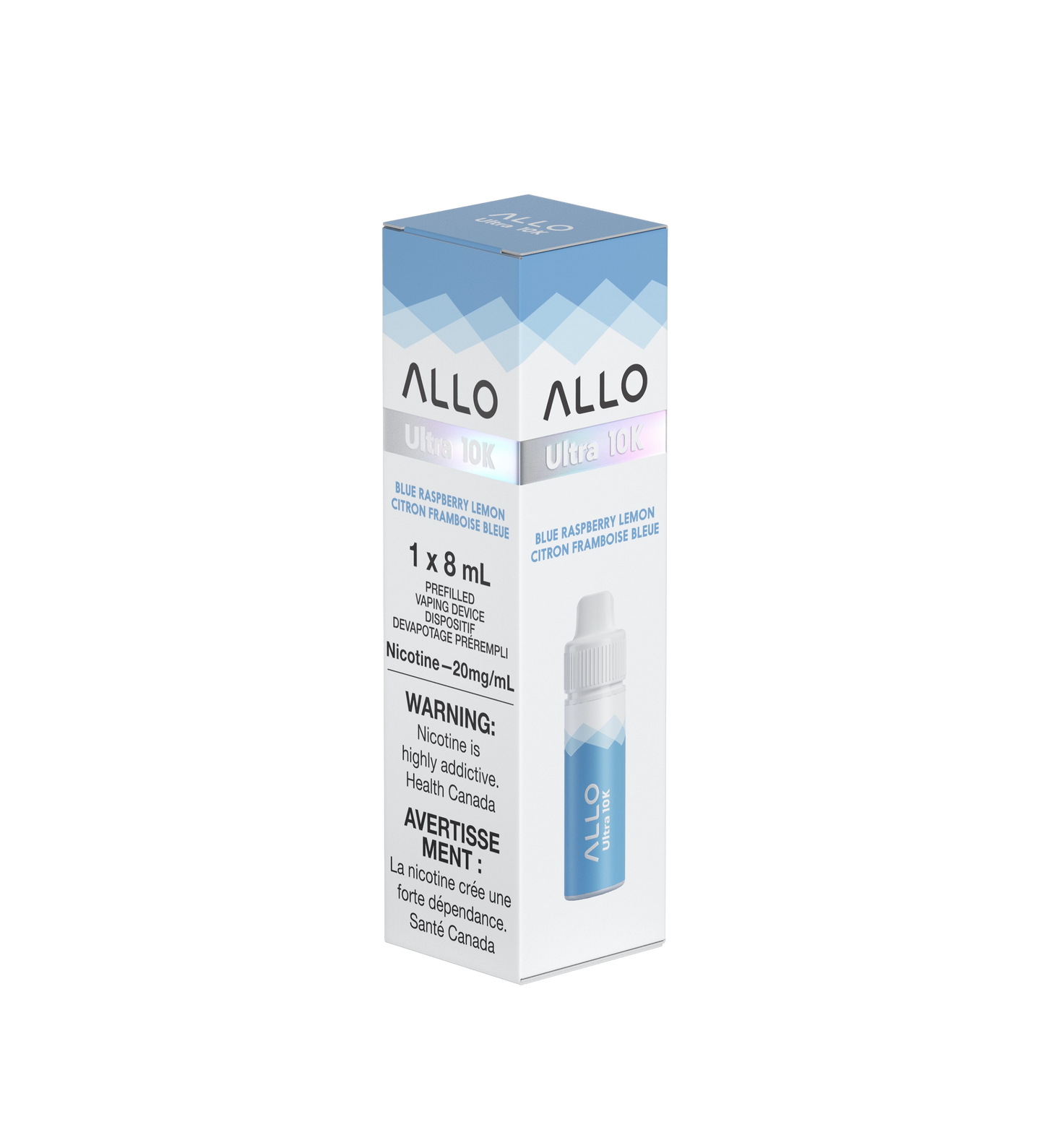 Allo Ultra 10K Hybrid Disposable Blue Raspberry Lemon Vaping Device Kit ONT