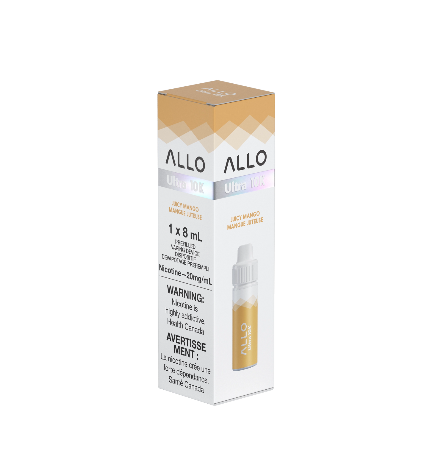 Allo Ultra 10K Hybrid Disposable Juicy Mango Vaping Device Kit ONT