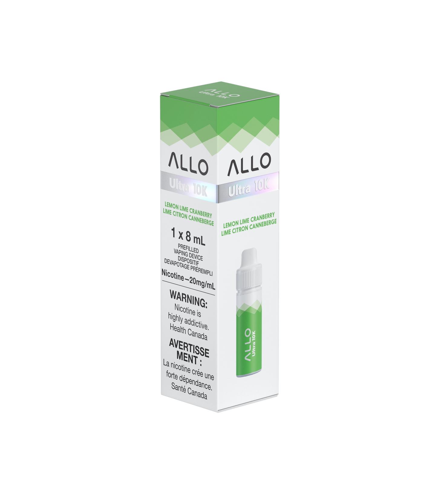 Allo Ultra 10K Hybrid Disposable Lemon Lime Cranberry Vaping Device Kit ONT