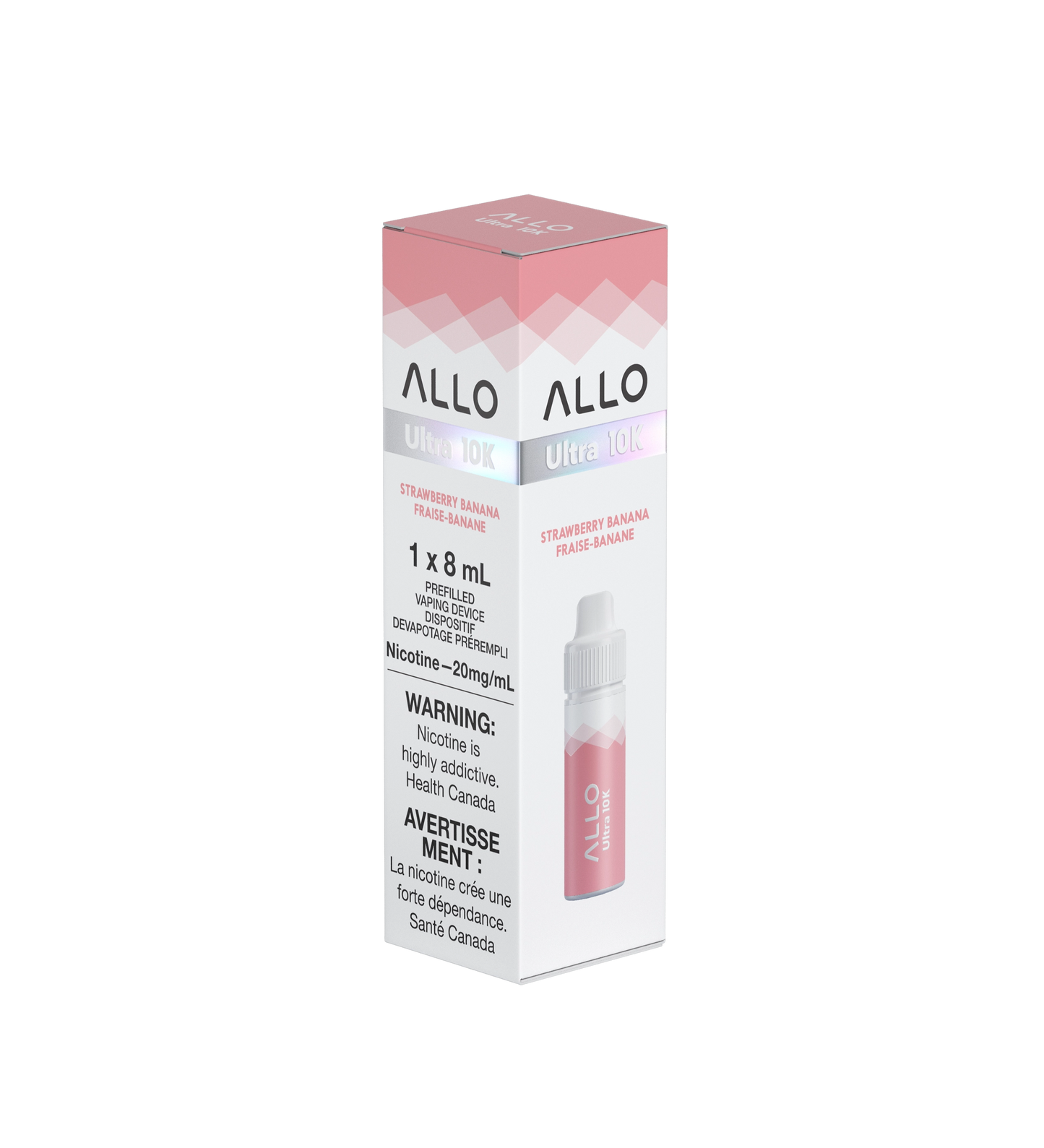 Allo Ultra 10K Hybrid Disposable Strawberry Banana Vaping Device Kit ONT