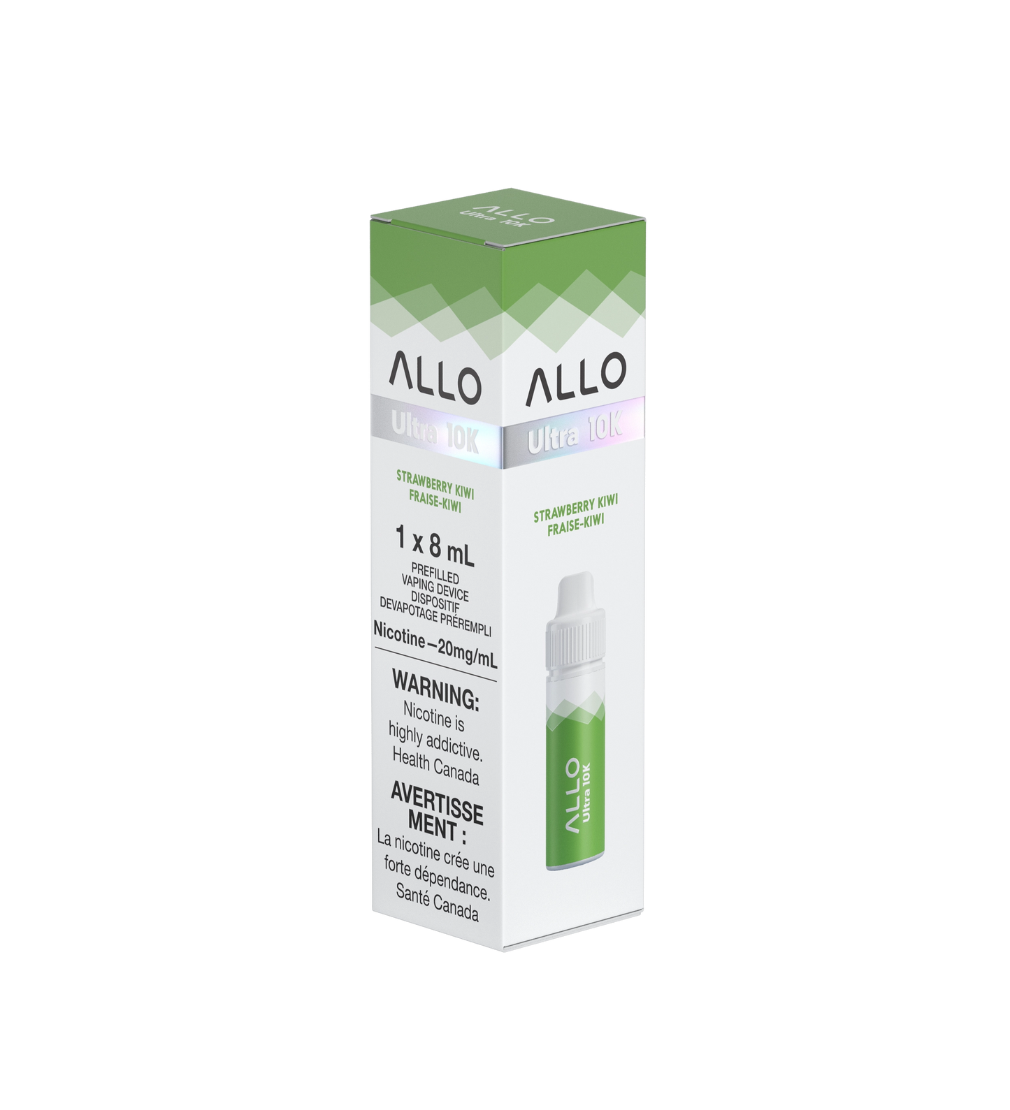 Allo Ultra 10K Hybrid Disposable Strawberry Kiwi Vaping Device Kit ONT