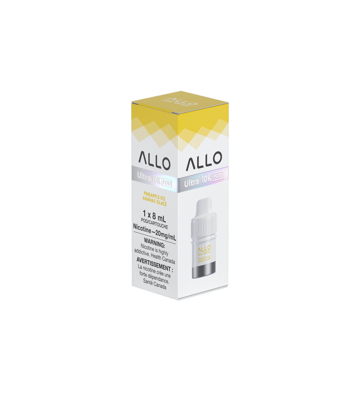 Allo Ultra 10K Hybrid Pineapple Ice Pre-filled Vape Pod ONT