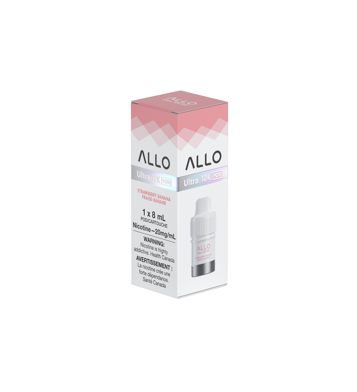 Allo Ultra 10K Hybrid Strawberry Banana Pre-filled Vape Pod ONT