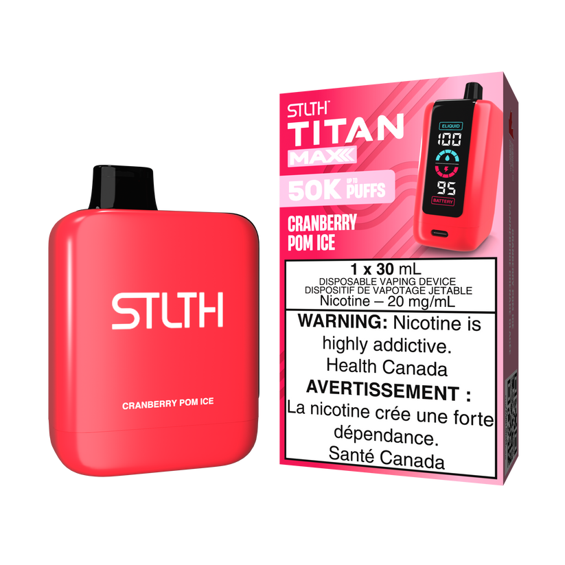 STLTH Disposable TITAN MAX 50K Cranberry Pom Ice ONT