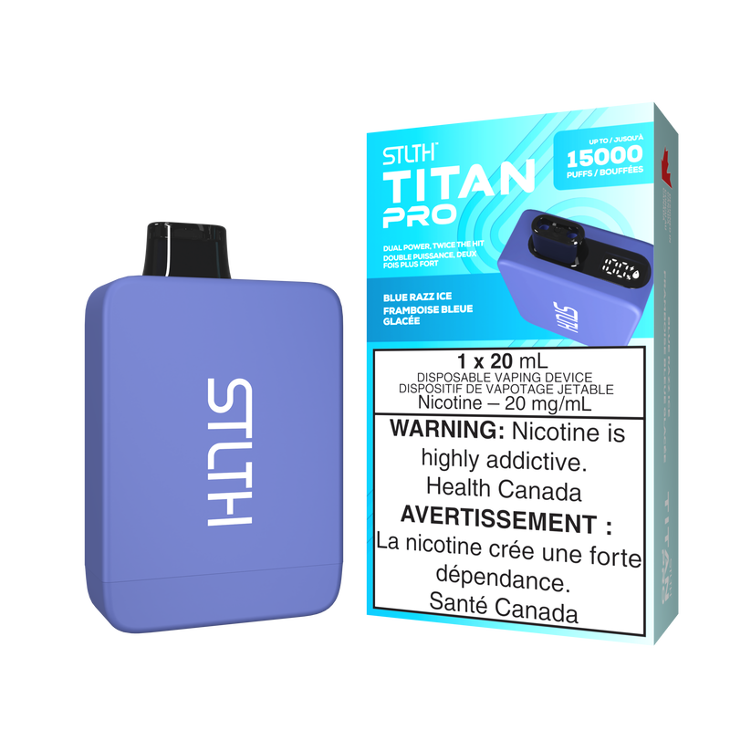STLTH Disposable TITAN Pro 15000 Blue Razz Ice ONT