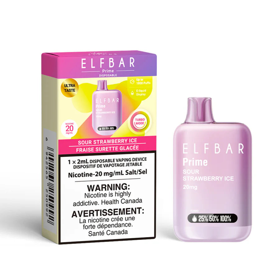ELF BAR Disposable Prime 1800 Sour Strawberry Ice ONT