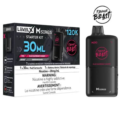 Level X Flavour Beast M Series Starter Kit Blue Raspberry Cherry