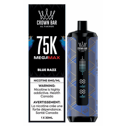 AL Fakher Crown Bar 75K MegaMax Disposable Blue Razz ONT